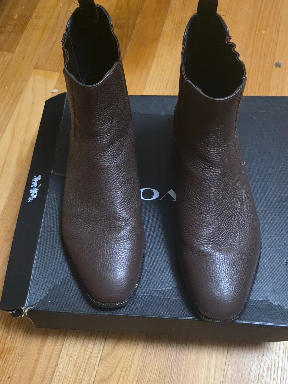Coach Men’s Dark Brown Pebbled Leather Chukka Boots